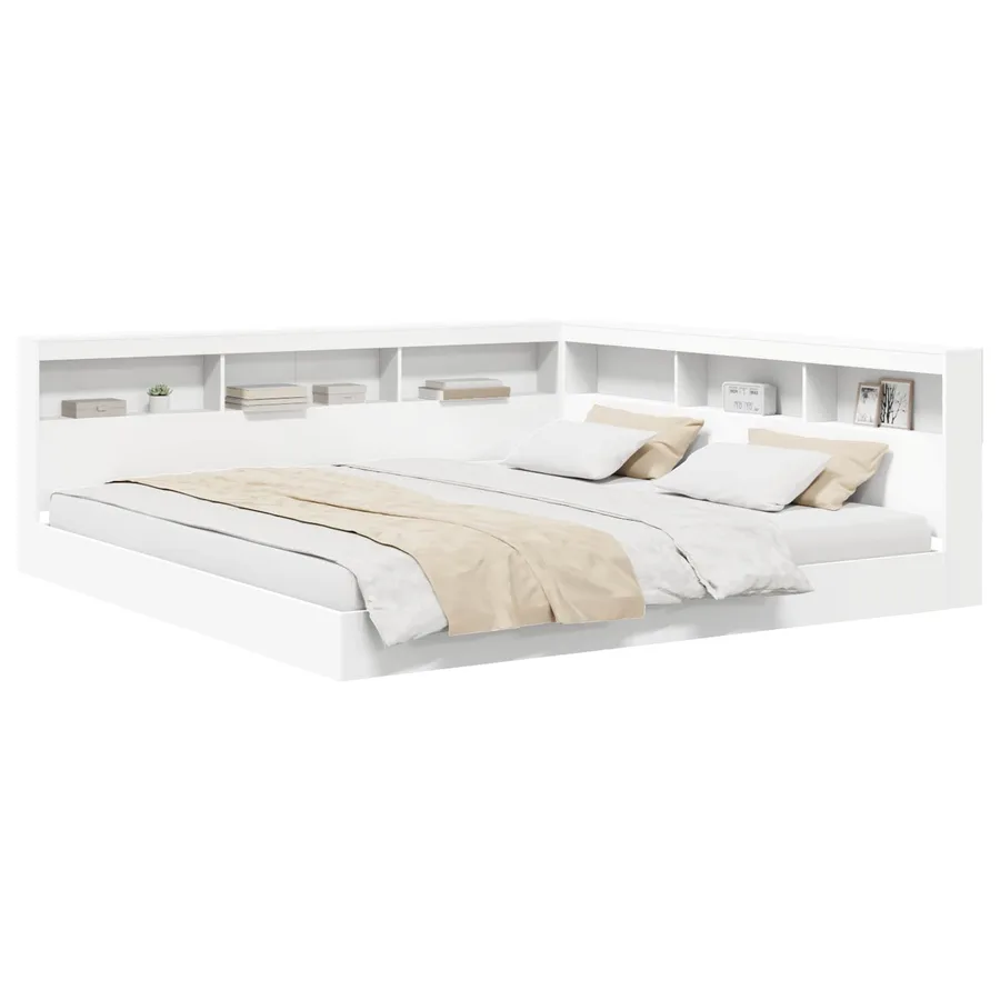Lit Bibliothèque Blanc 180 x 200 cm Bois d'ingénierie - 2