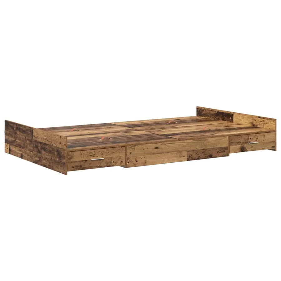 Cadre de lit avec rangement Bois Ancien 120 x 190 cm - 4