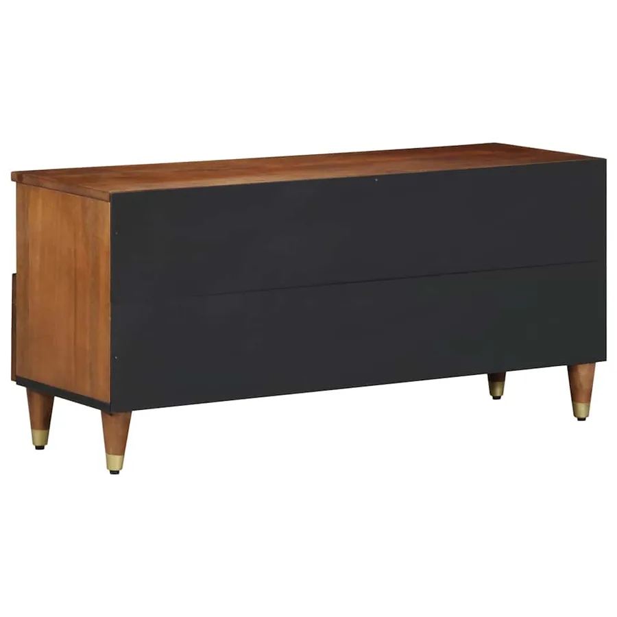 Meuble TV Marron miel 100 x 33 x 46 cm Bois de mangue massif - 5