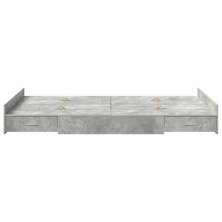 Cadre de lit avec rangement avec tiroir Gris béton 120 x 200 cm - 5