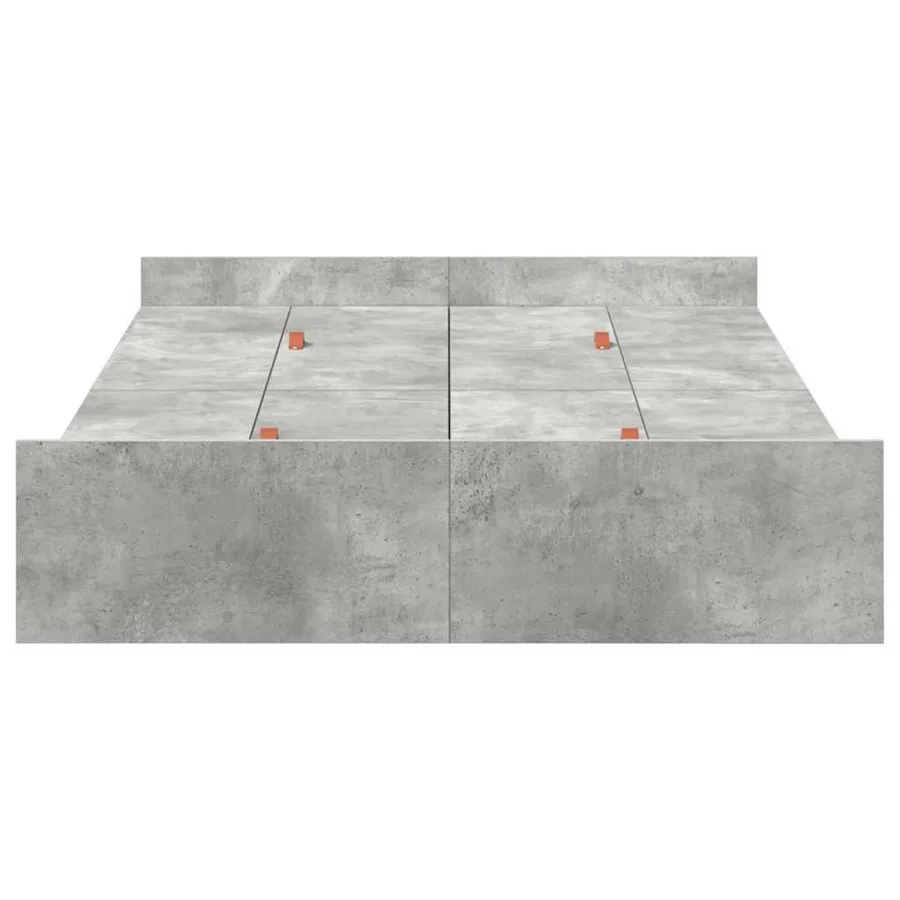 Cadre de lit avec rangement avec tiroir Gris béton 120 x 200 cm - 6
