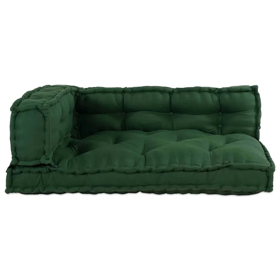 Coussin de canapé sur palette 3 pcs Vert 120 x 80 x 38 cm Tissu - 4