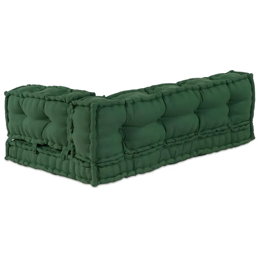 Coussin de canapé sur palette 3 pcs Vert 120 x 80 x 38 cm Tissu - 5