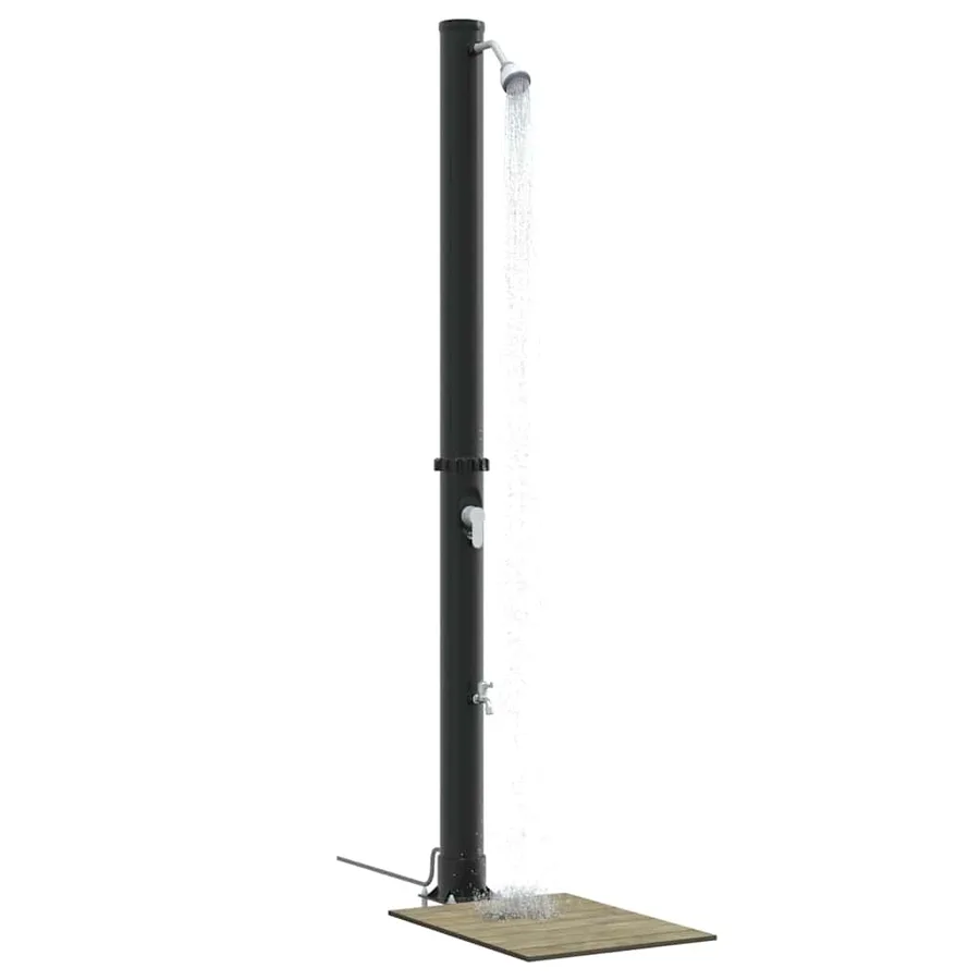 Douche solaire extérieure Noir 217 cm PVC et Aluminium - 3