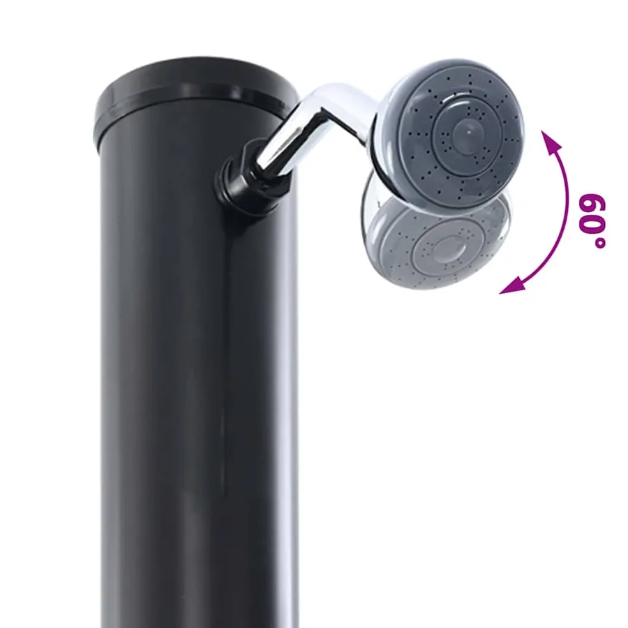 Douche solaire extérieure Noir 217 cm PVC et Aluminium - 8