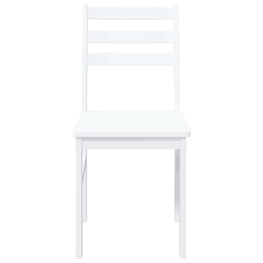 Chaises à manger 2 pcs blanc bois massif caoutchouc - 5