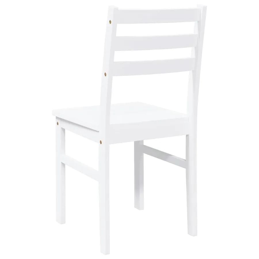 Chaises à manger 2 pcs blanc bois massif caoutchouc - 7