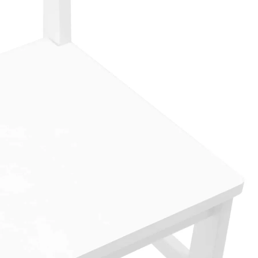 Chaises à manger 2 pcs blanc bois massif caoutchouc - 8