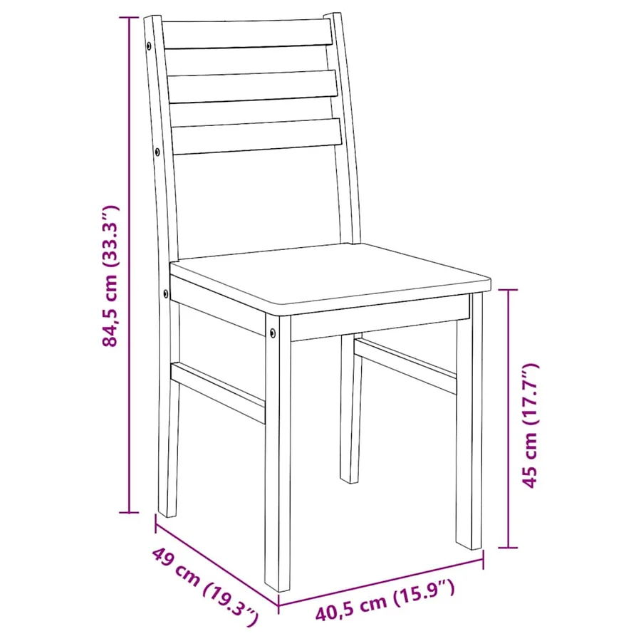 Chaises à manger 2 pcs blanc bois massif caoutchouc - 9