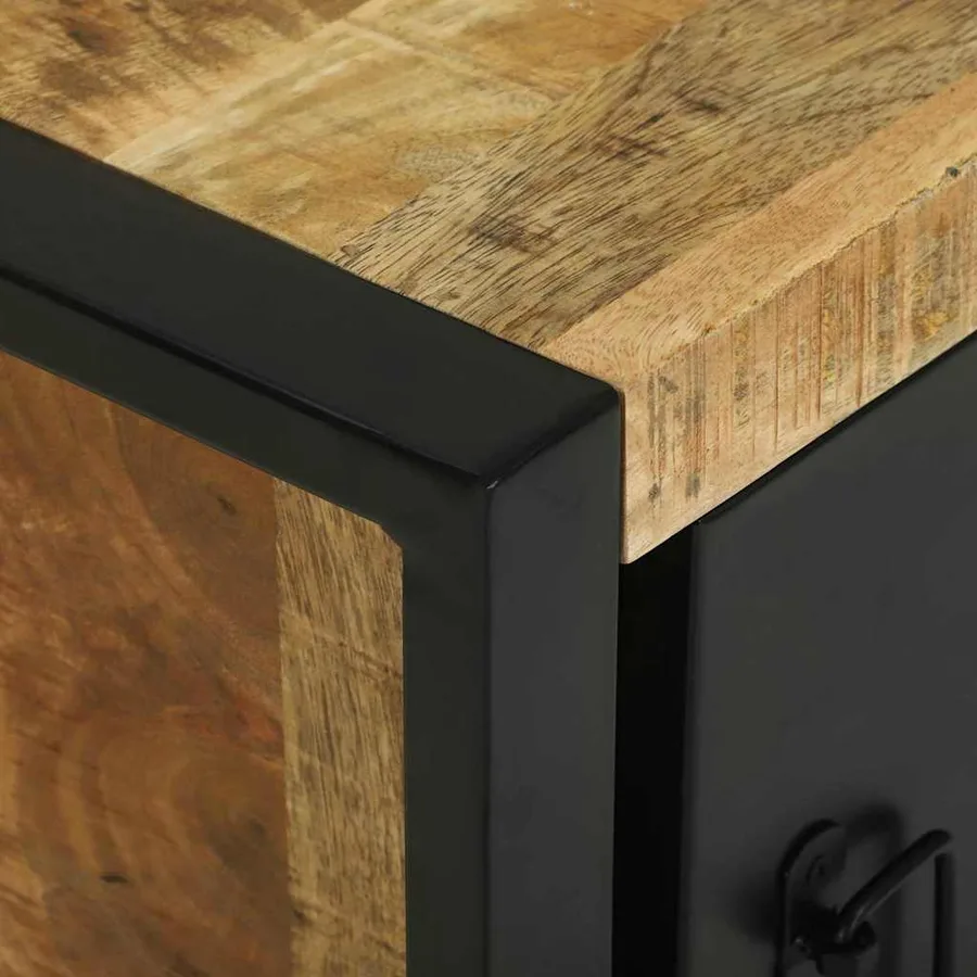 Armoire de salle de bain Marron Bois de mangue massif - 9