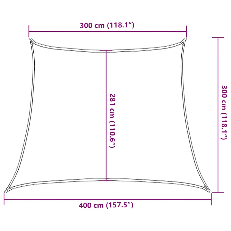 Voile d'ombrage 160 g/m² trapèze orange 3/4x3 m PEHD - 10