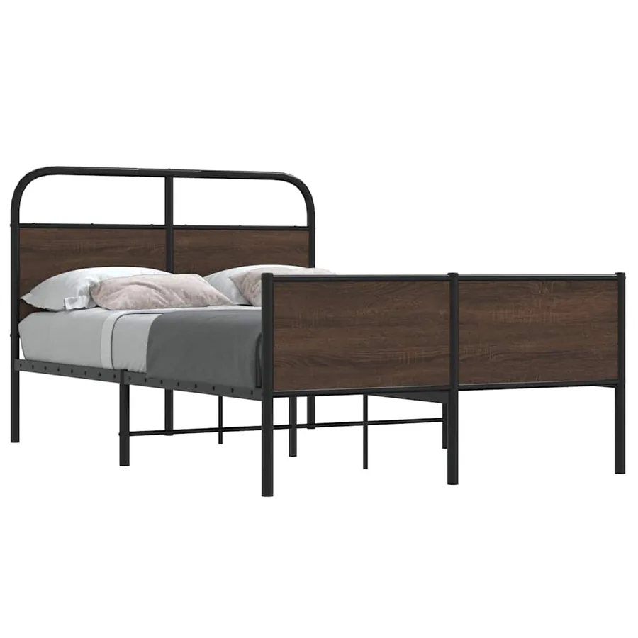 Cadre de lit sans matelas 140x190 cm chêne marron