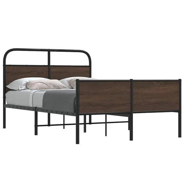 Cadre de lit sans matelas 140x190 cm chêne marron