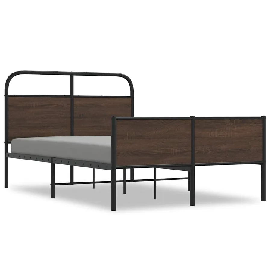 Cadre de lit sans matelas 140x190 cm chêne marron - 2