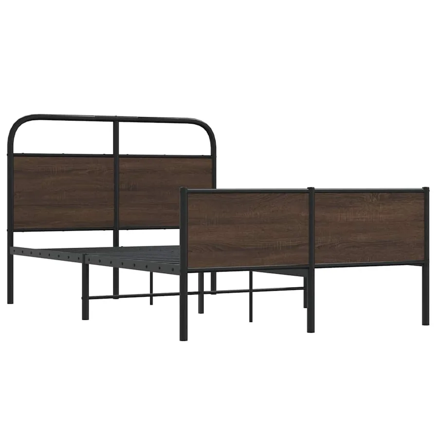Cadre de lit sans matelas 140x190 cm chêne marron - 3