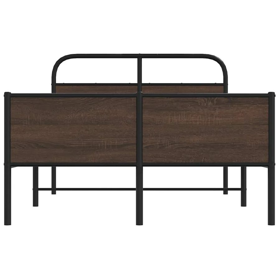 Cadre de lit sans matelas 140x190 cm chêne marron - 5