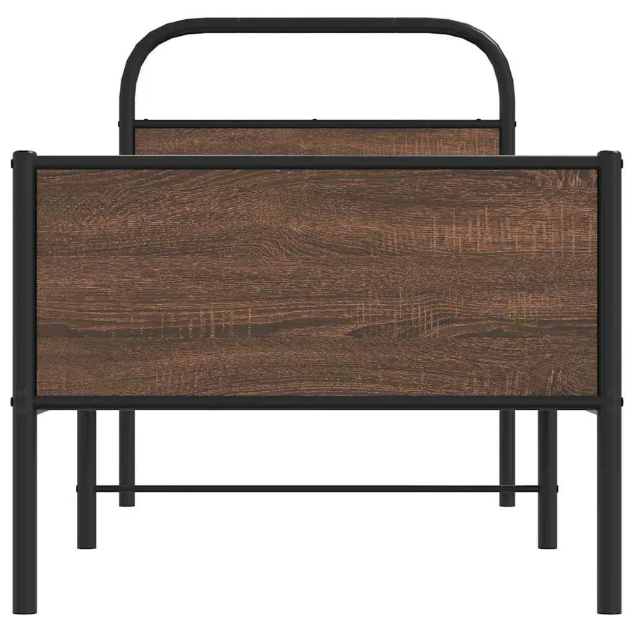Cadre de lit sans matelas 80x200cm chêne marron bois ingénierie - 5