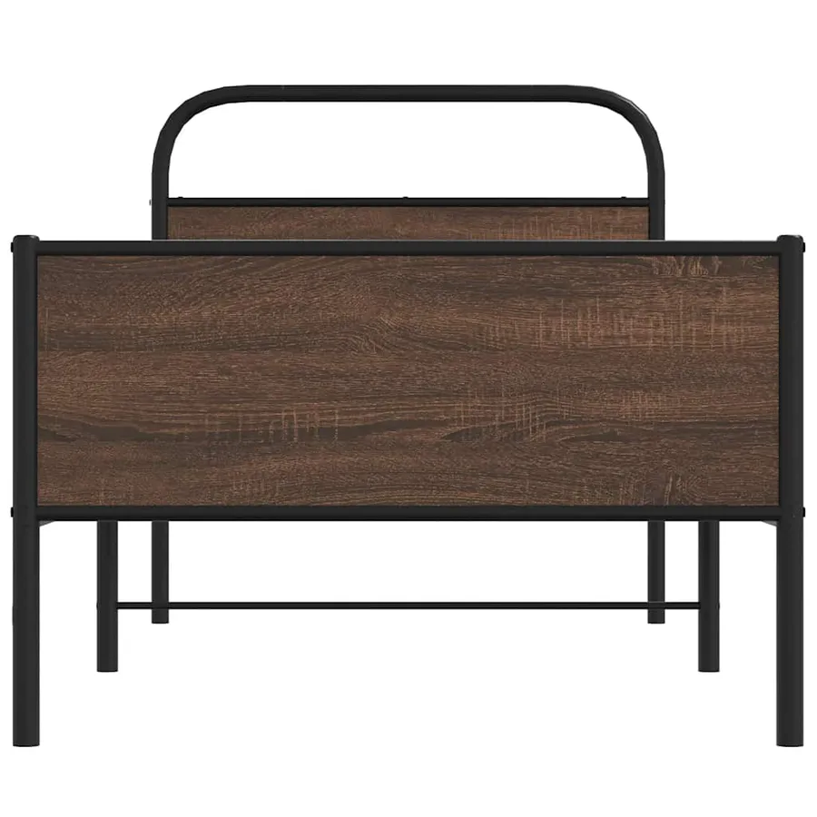Cadre de lit sans matelas 90x200cm chêne marron bois ingénierie - 5