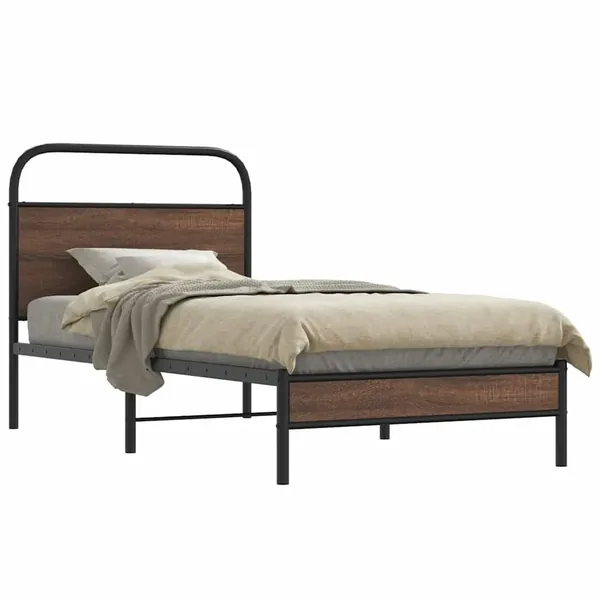 Cadre de lit sans matelas 100x190 cm chêne marron