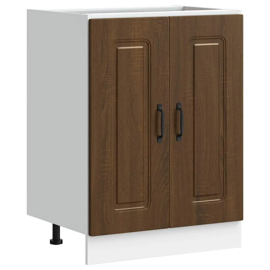 Meuble bas pour évier Kalmar chêne marron bois d'ingénierie - 2