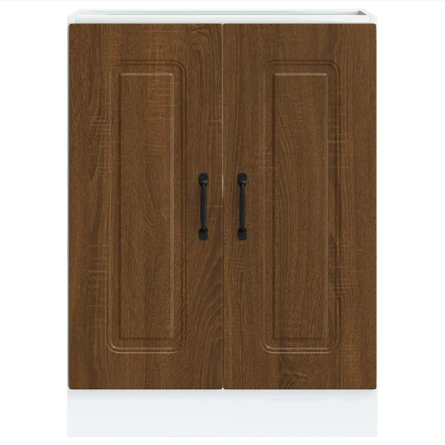 Meuble bas pour évier Kalmar chêne marron bois d'ingénierie - 4