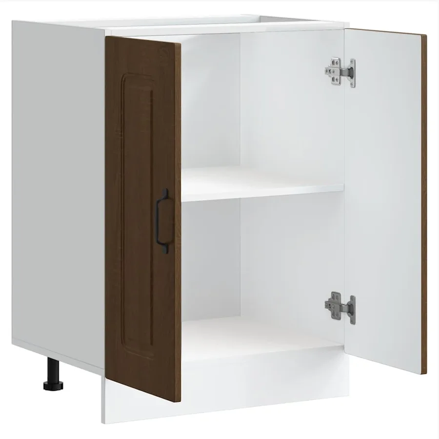 Meuble bas pour évier Kalmar chêne marron bois d'ingénierie - 5