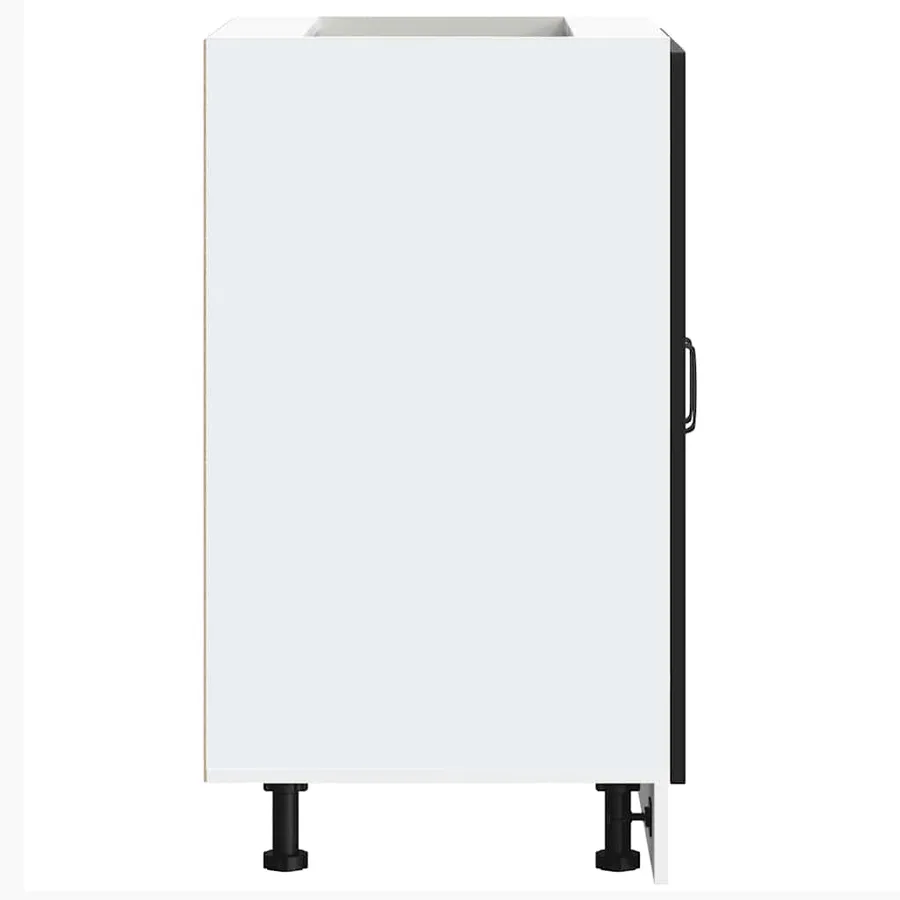 Meuble bas pour évier Kalmar noir 60x46x81,5 cm bois ingénierie - 6