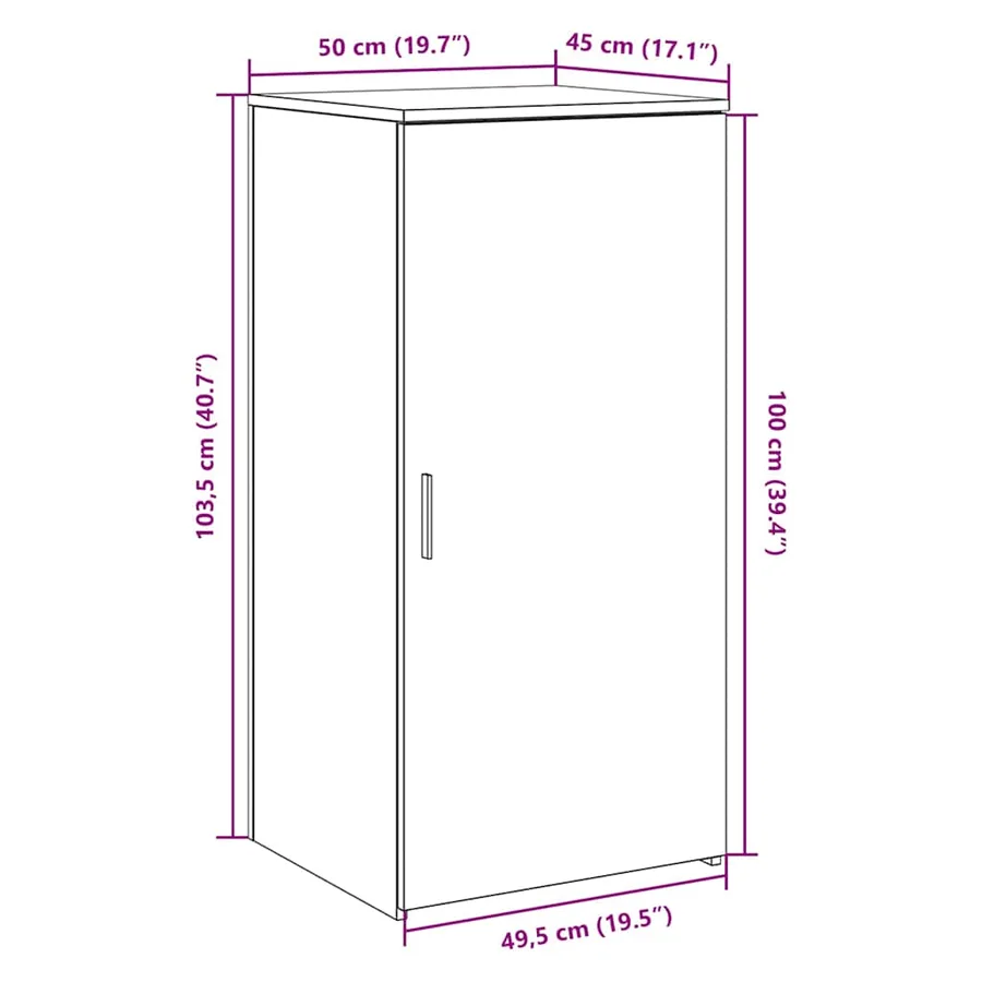 Armoire rangement chêne sonoma 50x45x103,5 cm bois d'ingénierie - 10