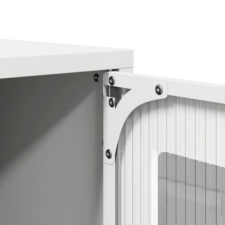 Meuble TV blanc 68x39x60,5 cm acier laminé à froid - 10