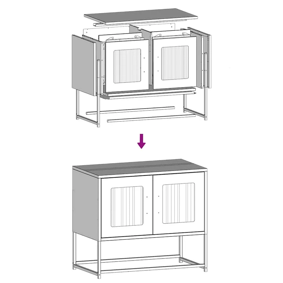 Meuble TV blanc 68x39x60,5 cm acier laminé à froid - 11