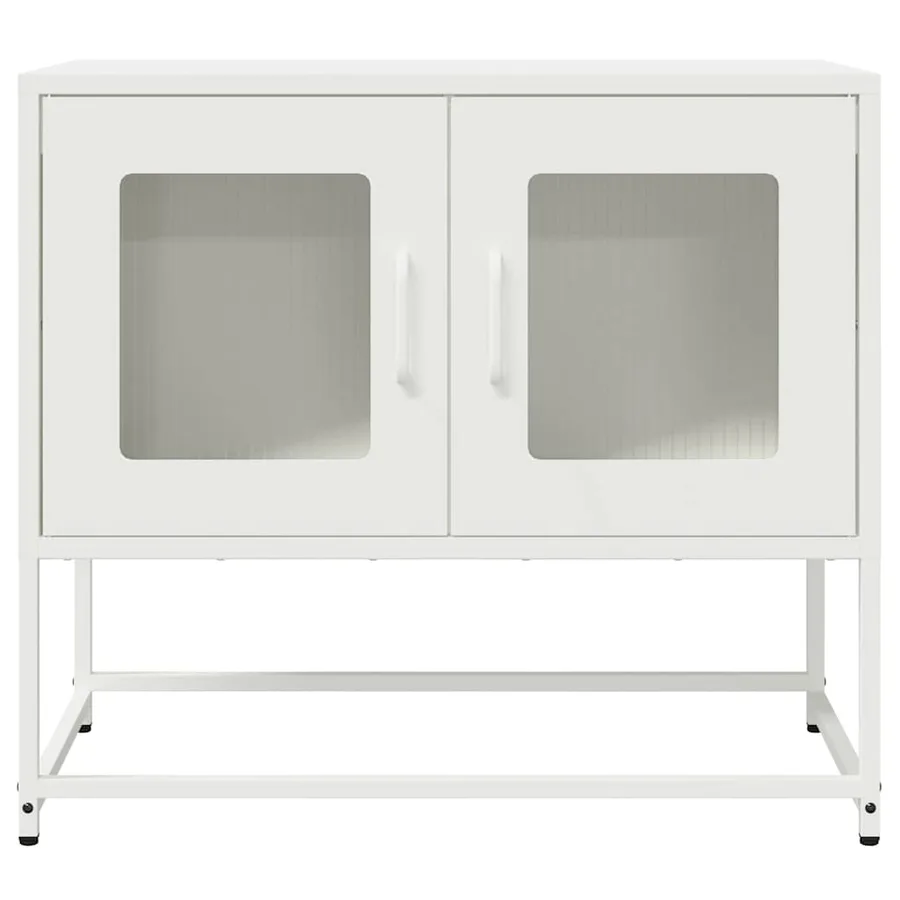 Meuble TV blanc 68x39x60,5 cm acier laminé à froid - 6