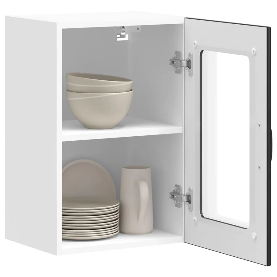 Armoire murale de cuisine avec porte en verre Lucca noir - 5