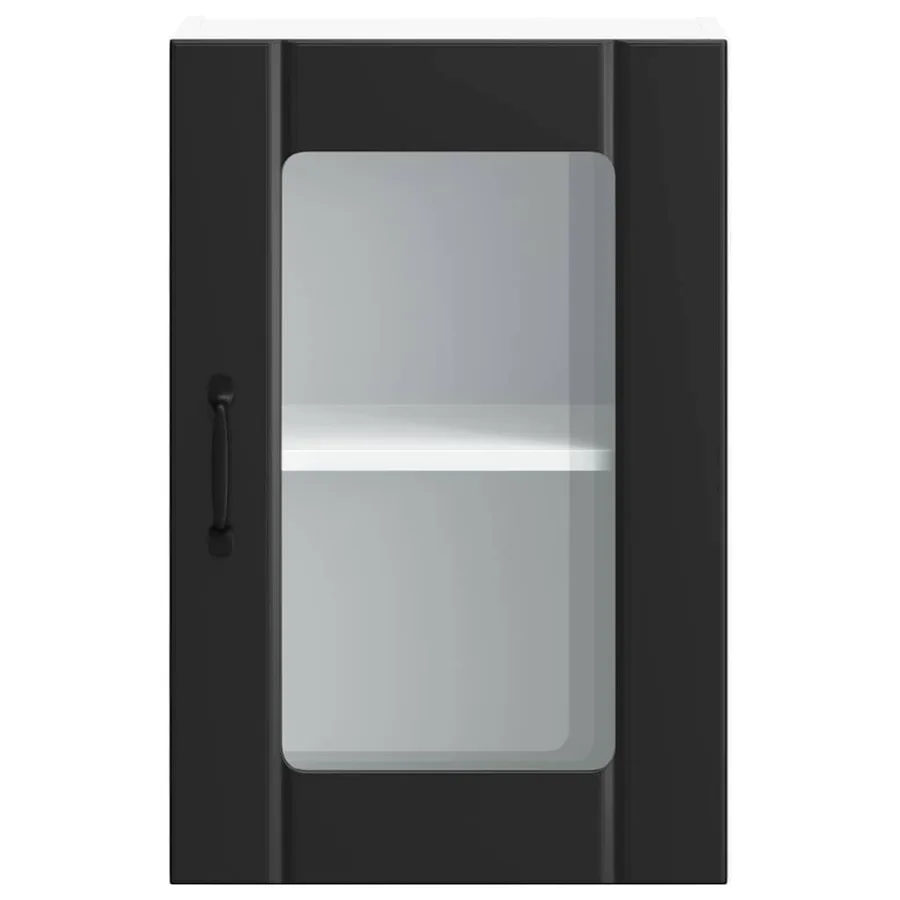 Armoire murale de cuisine avec porte en verre Lucca noir - 6
