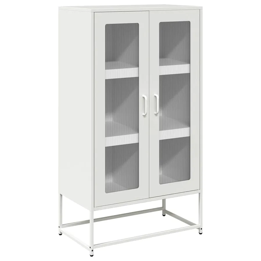Buffet haut blanc 68x39x123 cm acier - 2