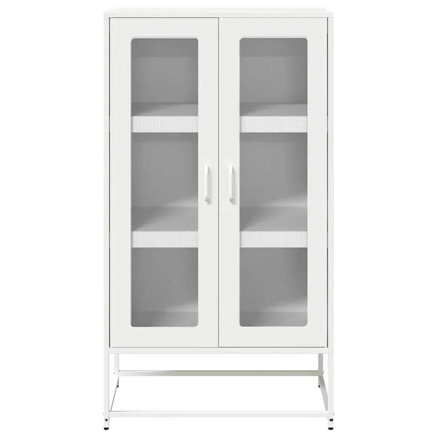 Buffet haut blanc 68x39x123 cm acier - 5
