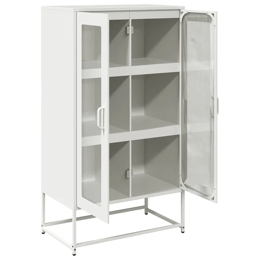 Buffet haut blanc 68x39x123 cm acier - 6