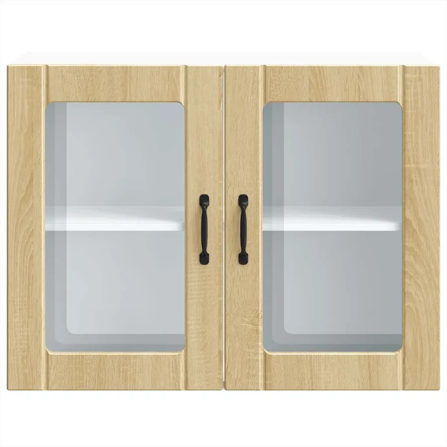 Armoire murale de cuisine avec porte vitrée "Lucca" en chêne Sonoma - 6