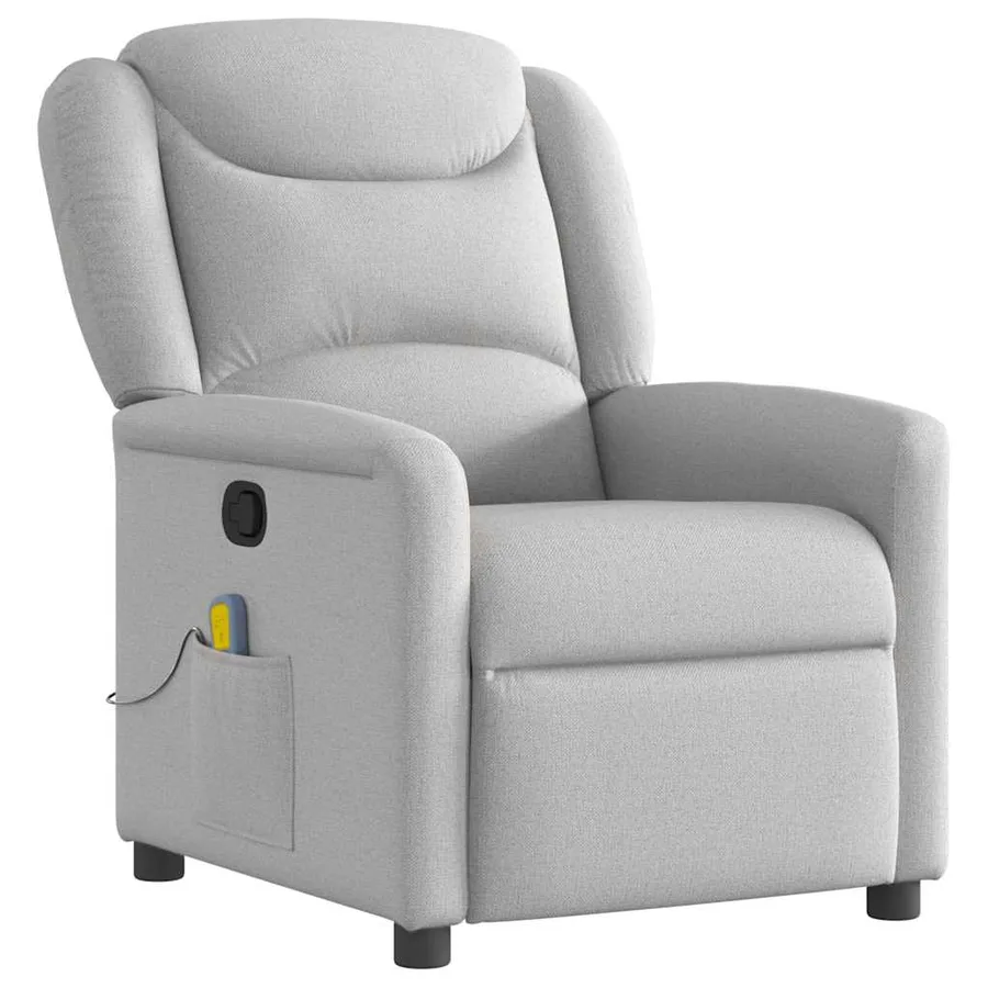 Fauteuil de massage inclinable gris nuage tissu - 2