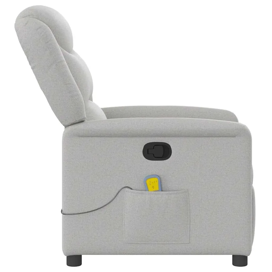 Fauteuil de massage inclinable gris nuage tissu - 4