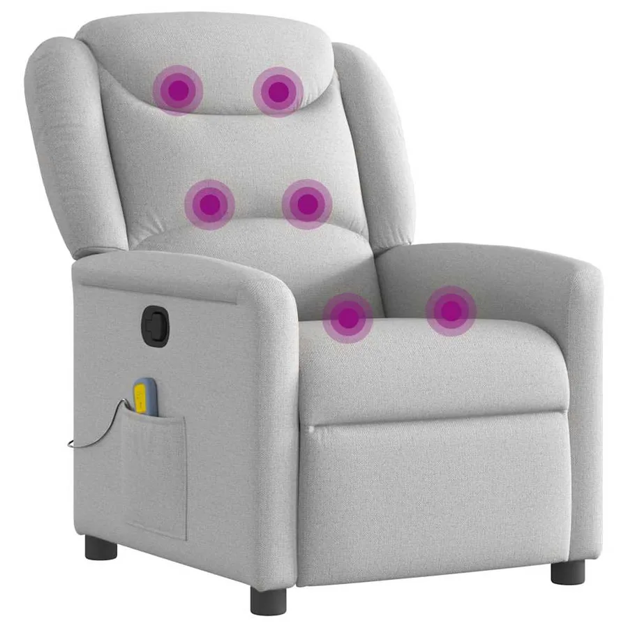 Fauteuil de massage inclinable gris nuage tissu - 6