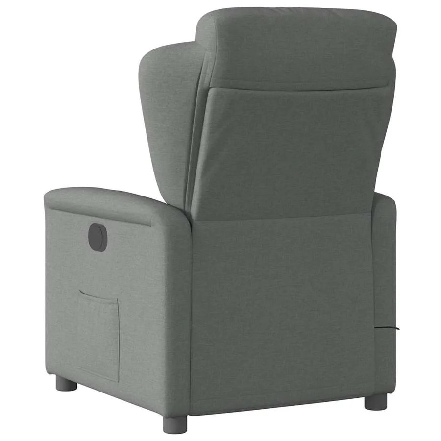 Fauteuil inclinable de massage en tissu gris foncé - 5