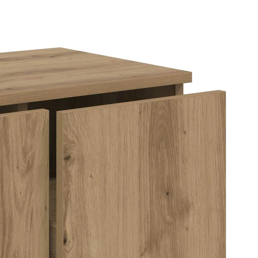 Meuble TV chêne artisanal 80x34x30 cm bois d'ingénierie - 9