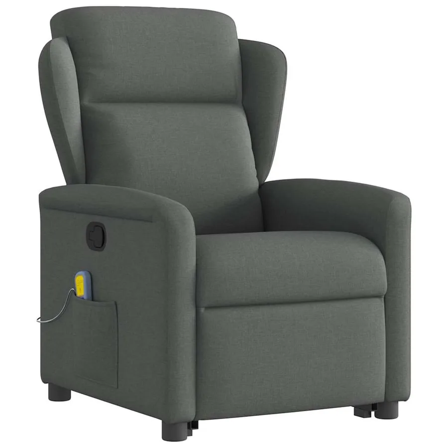 Fauteuil de massage inclinable Gris foncé Tissu - 4