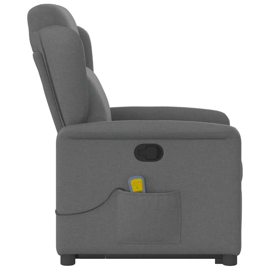 Fauteuil de massage inclinable Gris foncé Tissu - 6