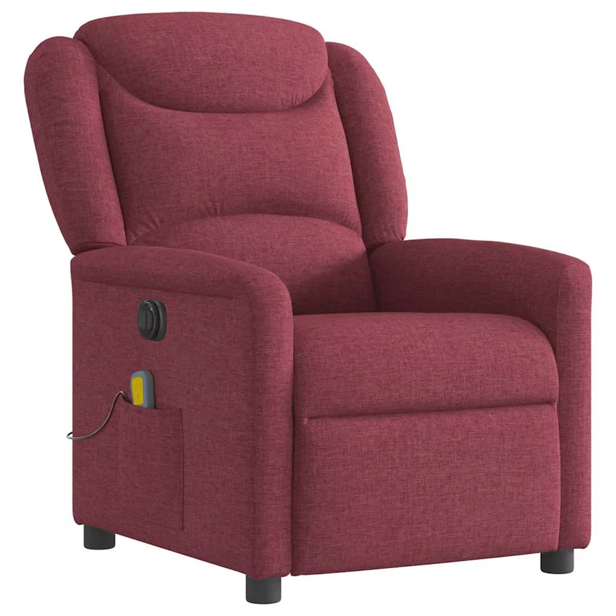 Fauteuil de massage inclinable électrique Rouge bordeaux Tissu - 4