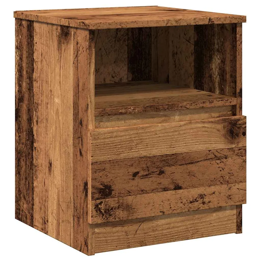 Table de chevet vieux bois 40x40x50 cm bois d’ingénierie - 2