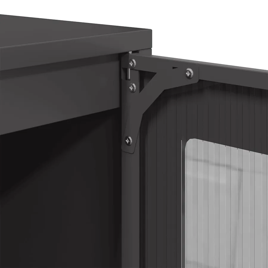 Buffet noir 100,5x39x107 cm acier laminé à froid - 10