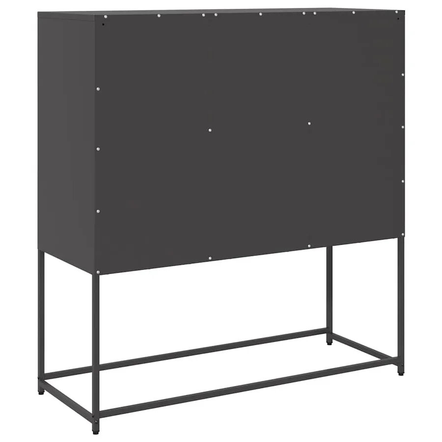 Buffet noir 100,5x39x107 cm acier laminé à froid - 8