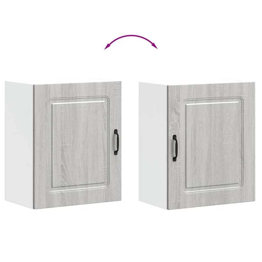 Armoire murale de cuisine Kalmar en bois d'ingénierie gris Sonoma - 9