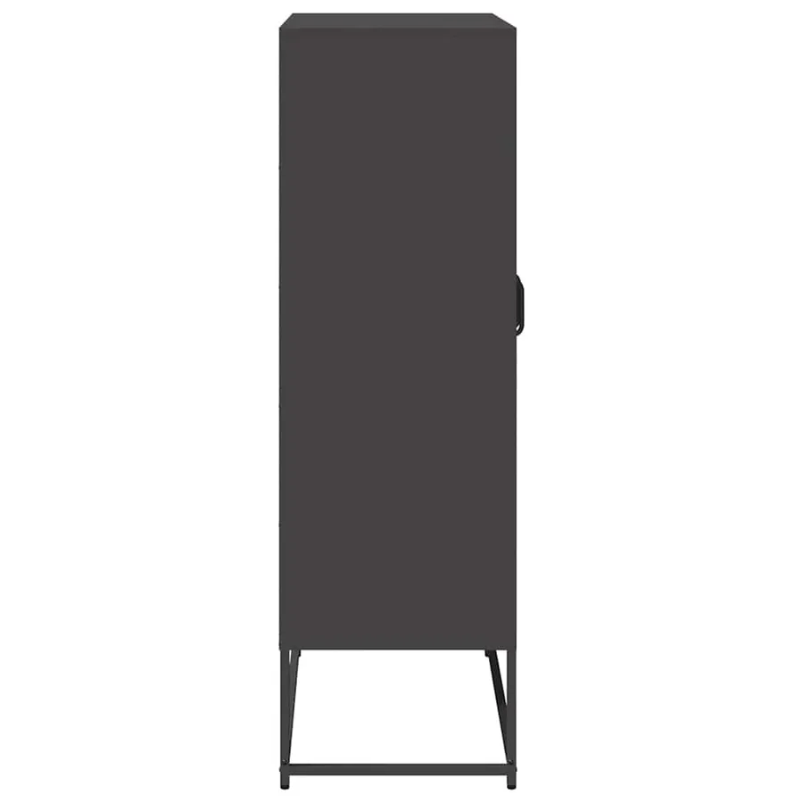 Buffet haut noir 68x39x123 cm acier - 7